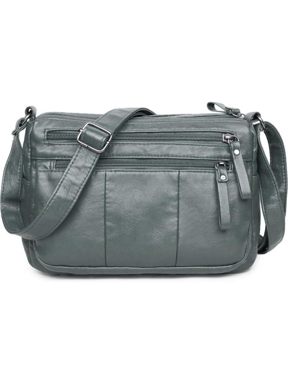 Women's Grey(10.2") Soft PU Leather Shoulder Bag Crossbody Purse Pocketbooks